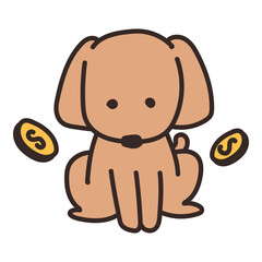 Cute dog doodle png sticker, transparent background