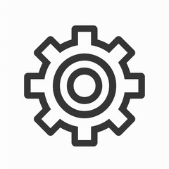 Obraz premium A black and white image of a gear with a white background