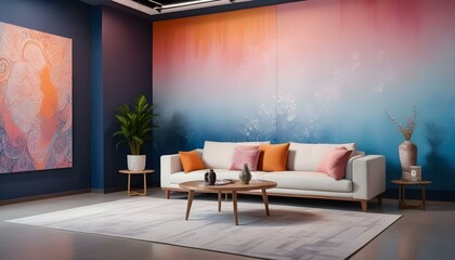Photo interior modern design room 3d illustration;
