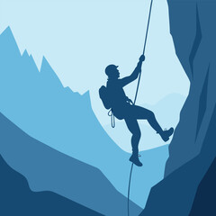 Mountain Climbing Vector Artwork