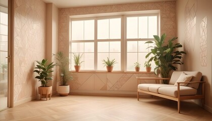 Photo interior modern design room 3d illustration;
