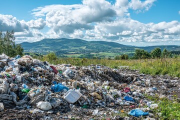 Waste landfill illustration created with Generative AI