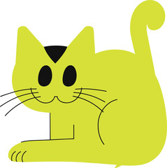  a simple 2D vector of a cat sitting