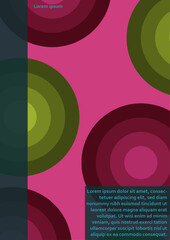 A4 size Vibrant book cover, poster and flyer template with abstract geometric shapes and bold typography, perfect for creative projects.