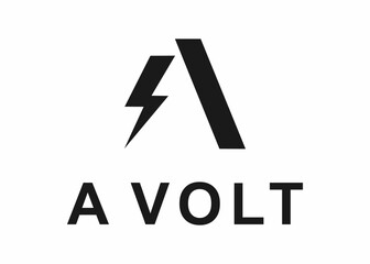 letter a volt logo, design, vector, illustration, creative icon, template