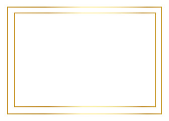 Obraz premium Rectangle gold frame png geometric shape, transparent background