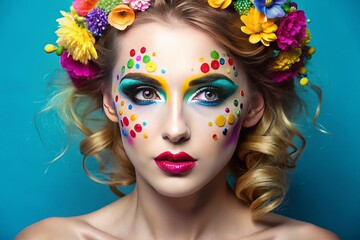 Naklejka premium ridiculous makeup trends parodying beauty norms