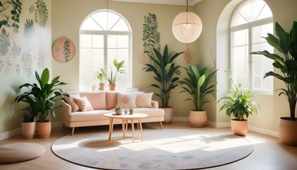 Photo interior modern design room 3d illustration;