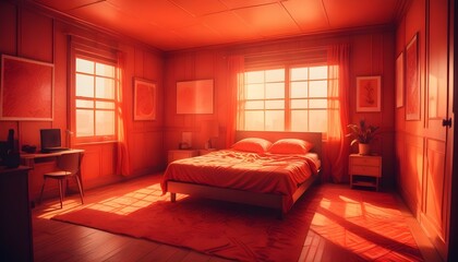 Obraz premium Photo interior modern design room 3d illustration;