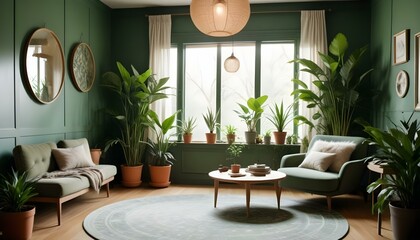 Photo interior modern design room 3d illustration;