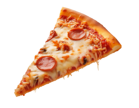 Pizzastück, isoliert auf weißen Hintergrund, Freisteller, Transparent 