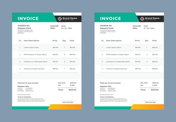 Obraz premium Invoice template design, Invoicing quotes, money bills, price invoices, payment agreement design, business invoice