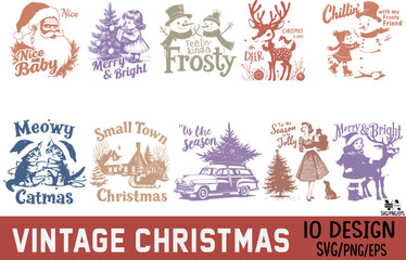 Vintage Christmas SVG typography vector tshirt design