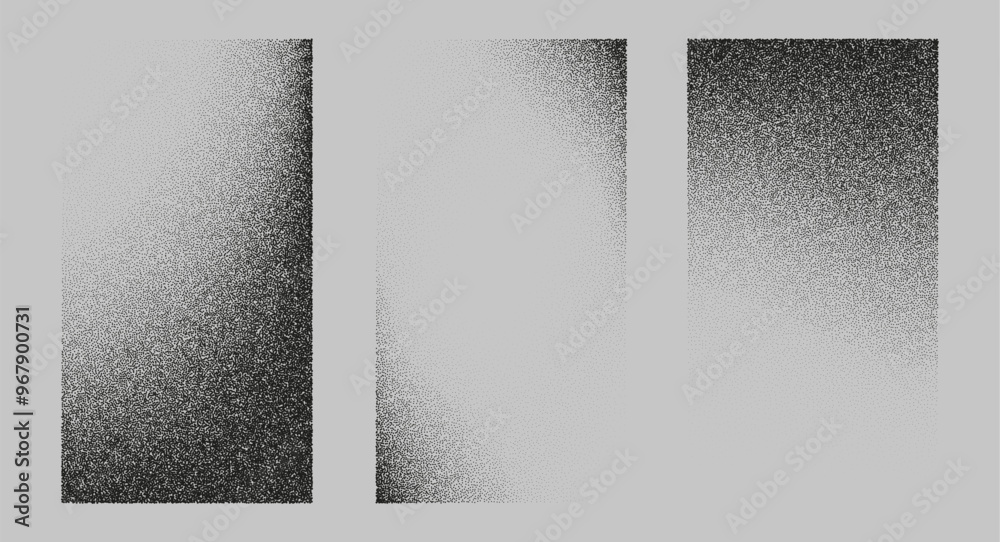 Wall mural rectangular shadows from different angles. noise grain background, pointillism dots gradient or dotw