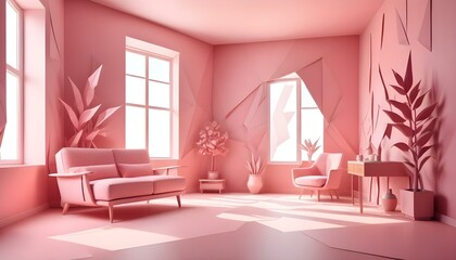 Photo interior modern design room 3d illustration;