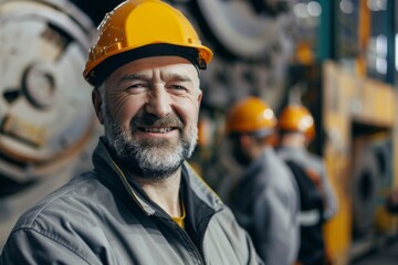 Portrait of a smiling factory worker