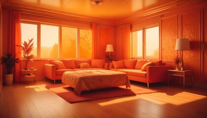 Photo interior modern design room 3d illustration;