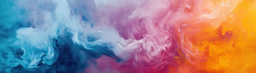 Fototapeta premium Abstract Swirling Acrylic Painting with Blue, Pink, Orange, and White Colors