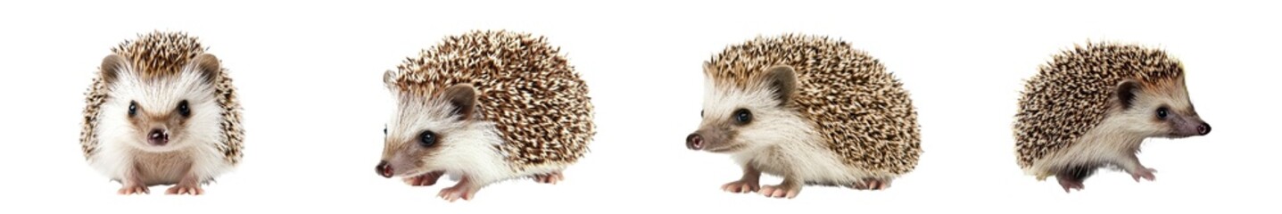 Obraz premium This illustration depicts a small spiny mammal cut out on a white background called the European hedgehog