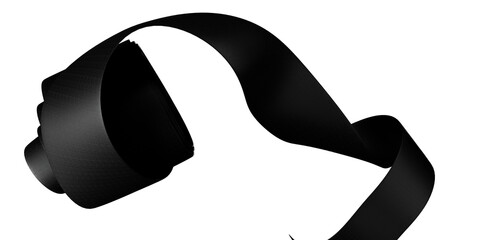 black ribbon over transparent background, design element
