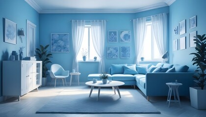 Photo interior modern design room 3d illustration;