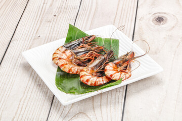 Cooked tiger prawn in the pate