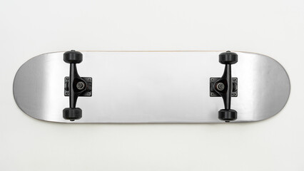Silver skateboard with black wheels design element © Rawpixel.com
