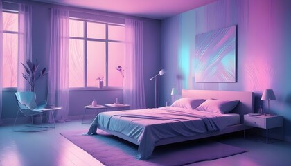 Photo interior modern design room 3d illustration;
