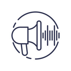 A megaphone icon symbolizing communication and spreading the message.