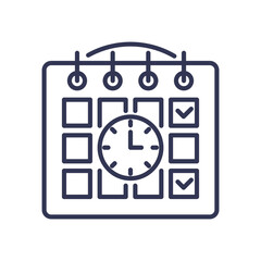 Illustration of a calendar with a clock, symbolizing effective time management and planning.