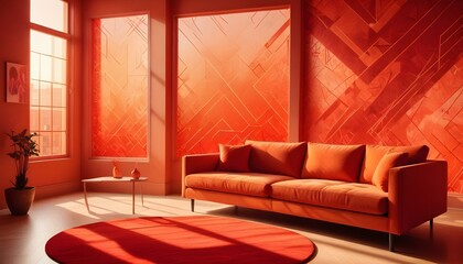 Photo interior modern design room 3d illustration;