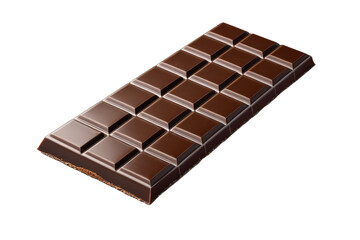 chocolate bar, center-aligned, full body, isolated on white background, high quality stock photo, shadow casting to the right, high resolution, crisp detail, studio lighting, ultra clear
