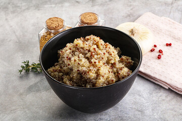 Vegan cuisine - boiled quinoa cereal