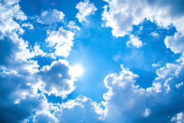 blue sky bright white clouds .generative ai