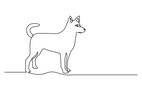 recommend clip art: Dog One continuous line drawing vector