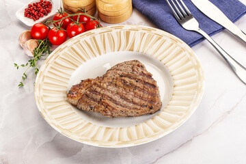 Grilled marble beef steak with sauce