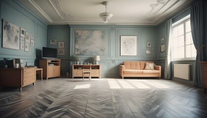 Photo interior modern design room 3d illustration;
