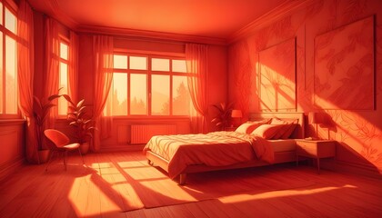 Photo interior modern design room 3d illustration;