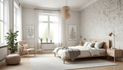 Photo interior modern design room 3d illustration;