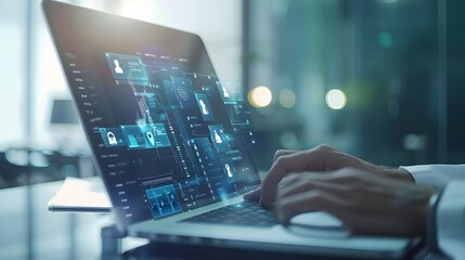 Interactive Patient Portal on Laptop Enabling Users to Manage Appointments and Access Medical Records