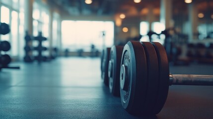 Fototapeta premium Close Up of Dumbbells in a Fitness Center