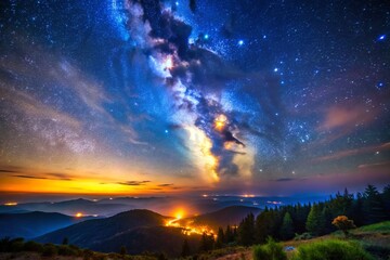 Fototapeta premium aurora borealis in the mountains