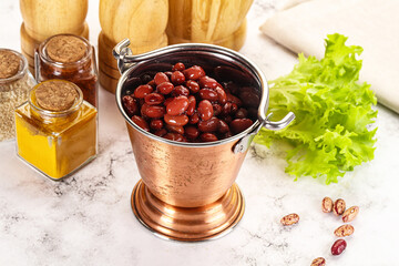 Canned red beans in the bowl