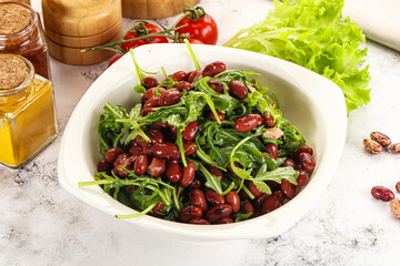 Red canned beans with arugula