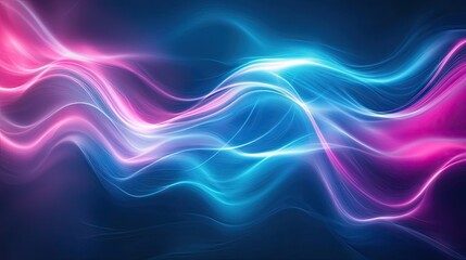 Fototapeta premium abstract minimalistic wallpaper, smooth fuzzy waves of light and darkness. Color palette: dark blue, light blue, cyan, pink.