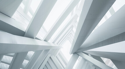 Obraz premium Staggered white structural beams
