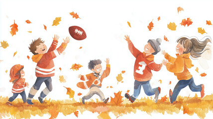 children playing football park outdoors