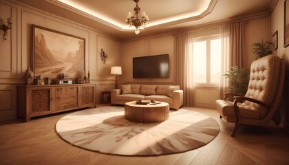 Photo interior modern design room 3d illustration;