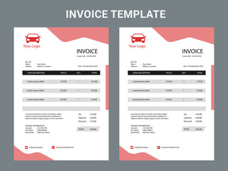 Creative, modern, unique, clean, and professional corporate company business letterhead and invoice template design