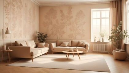 Fototapeta premium Photo interior modern design room 3d illustration;